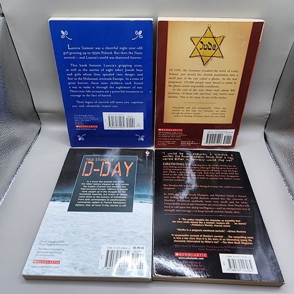 4 Scholastic PB Books War Holocaust D-Day WWII Military Lot Paperback - Picture 2 of 3